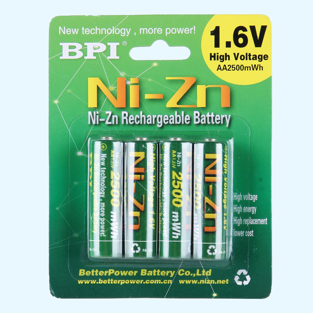 BPI跨境電商用1.6V2500mWh毫瓦時鎳鋅可充電電池5號,適用于KTV話筒,麥克風(fēng),數(shù)碼相機(jī),無線鼠標(biāo)